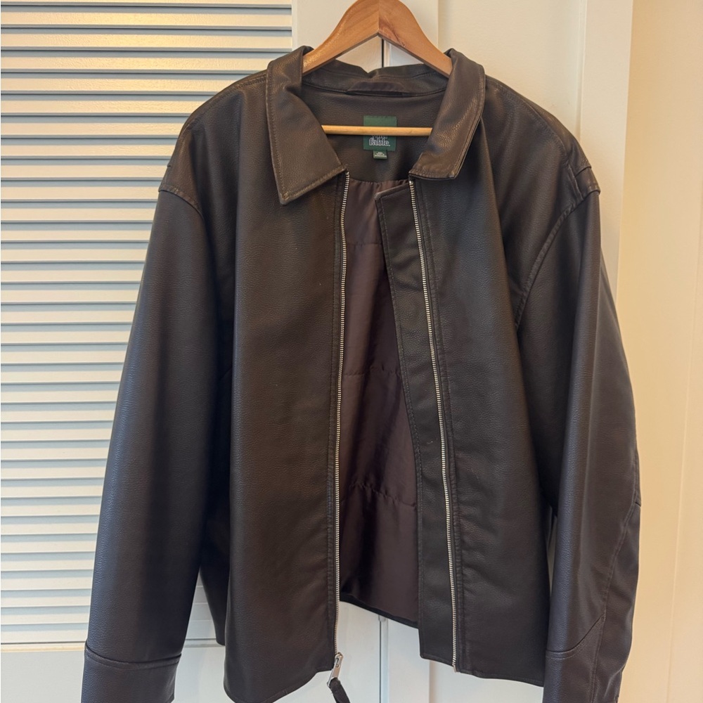Wild Fable Women's Oversized Faux Leather Bomber Jacket - Dark Brown - XXL